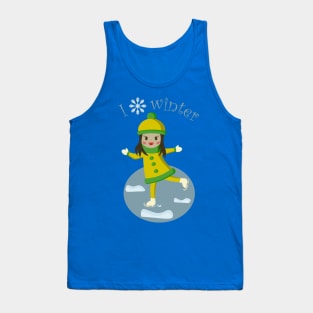 Girl on skates at winter time Tank Top